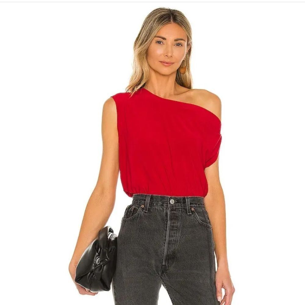New NORMA KAMALI X Drop Shoulder Top - Tango Velvet Revolve Large